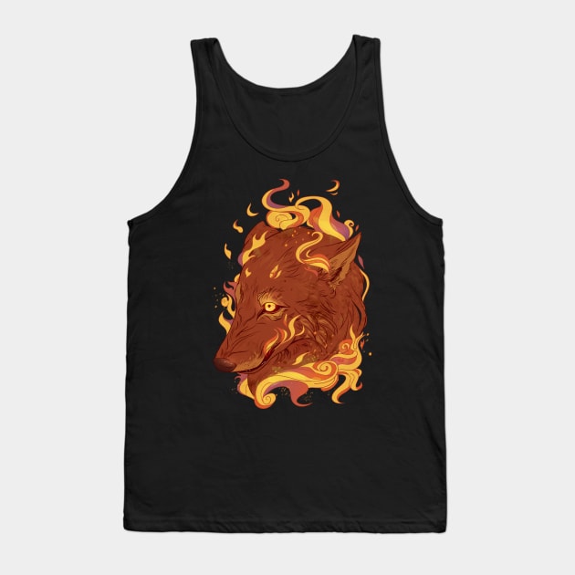 Fire Wolf Tank Top by RioBurton